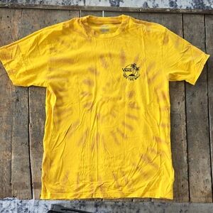 Vans Yellow Tie-Dye Palm Logo Short Sleeve Tee